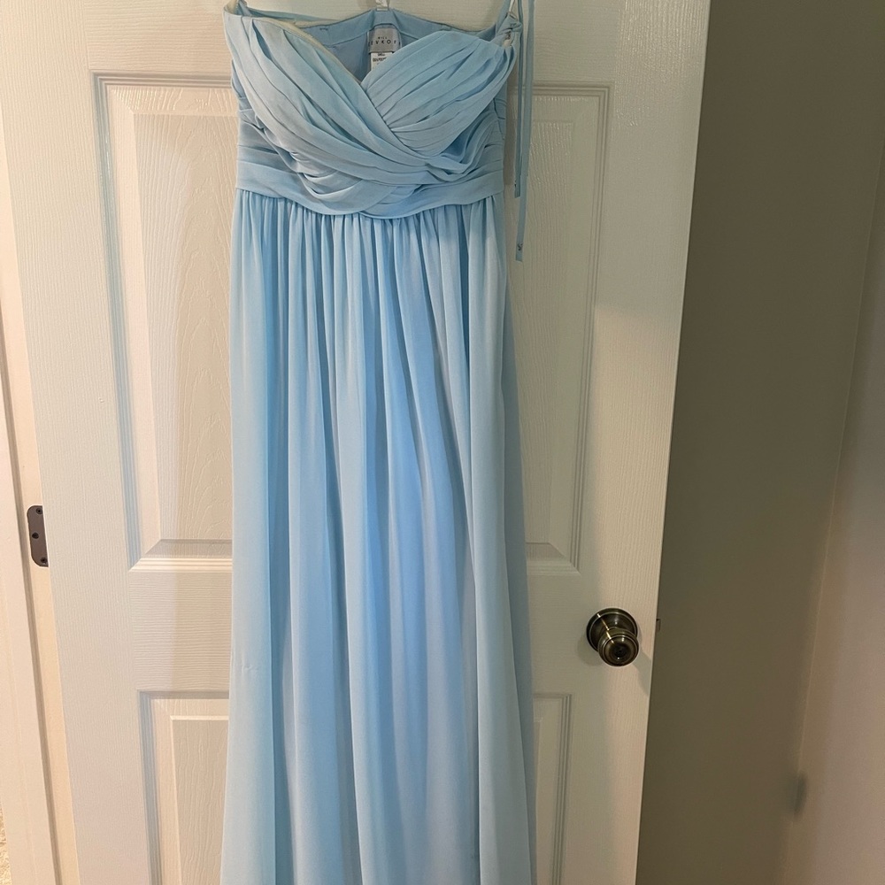 Bill Levkoff light Blue Bridesmaid Dress - Picture 1 of 12